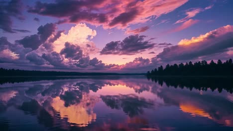 stunning sunset over a calm lake