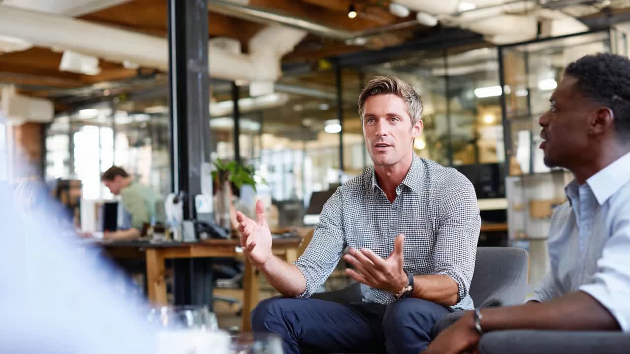 Engaging Discussion in Modern Workspace: A Dialogue on Ideas, Strategies, and Collaboration Among Team Members in a Contemporary Office Environment