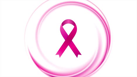 breast cancer awareness month. pink smooth circle motion background and ribbon tape