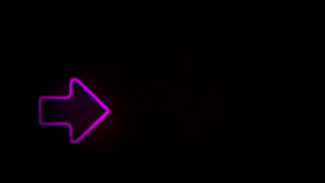 arrows step by step neon light