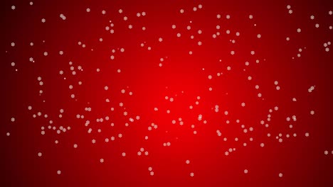 christmas animation of snow falling with twinkling stars on red background