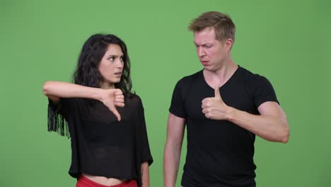young couple having different decisions