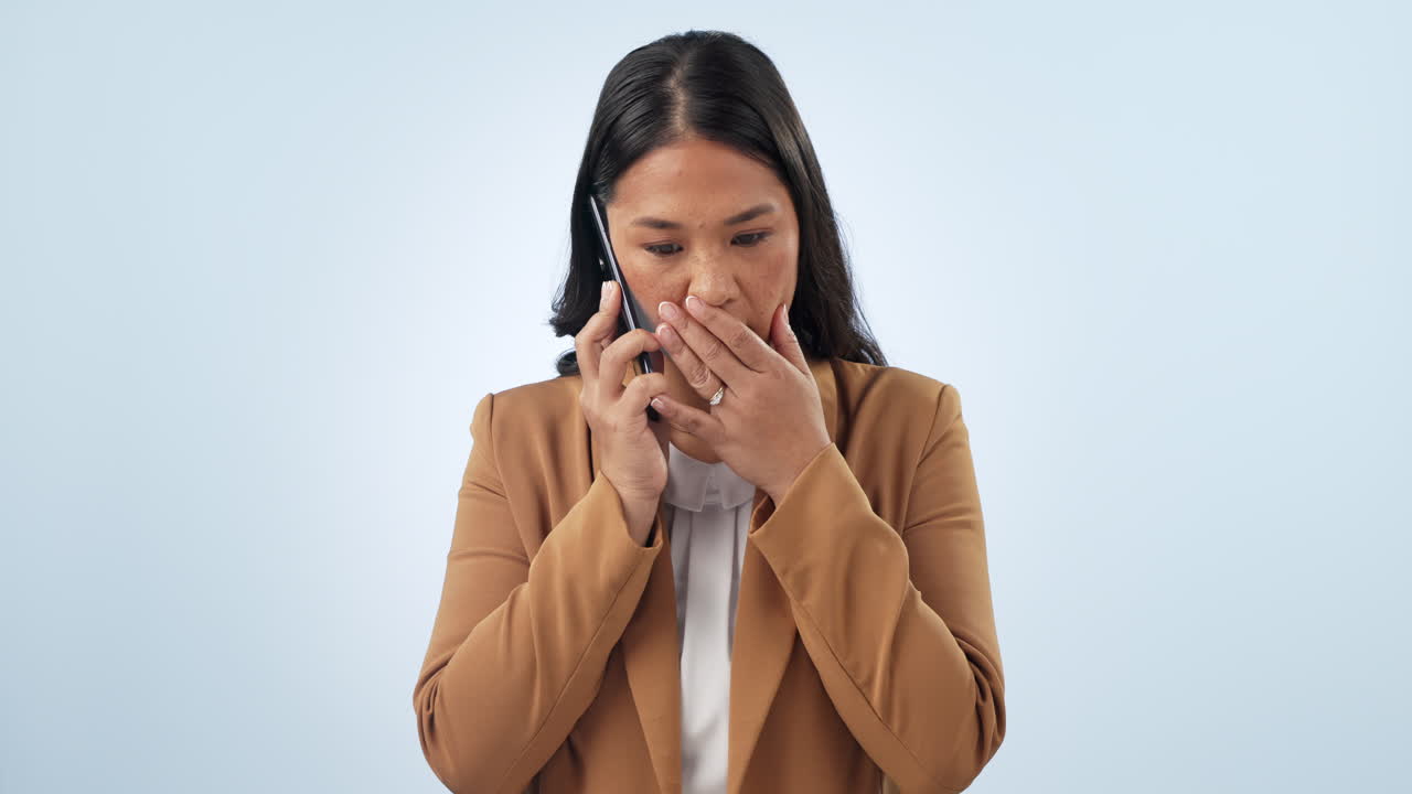 전화 통화, 사기, 사업가 여성 좌절
