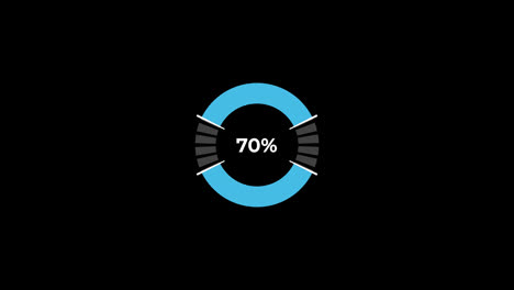 Pie-Chart-0-to-70%-Percentage-Infographics-Loading-Circle-Ring-or-Transfer,-Download-Animation-with-alpha-channel.