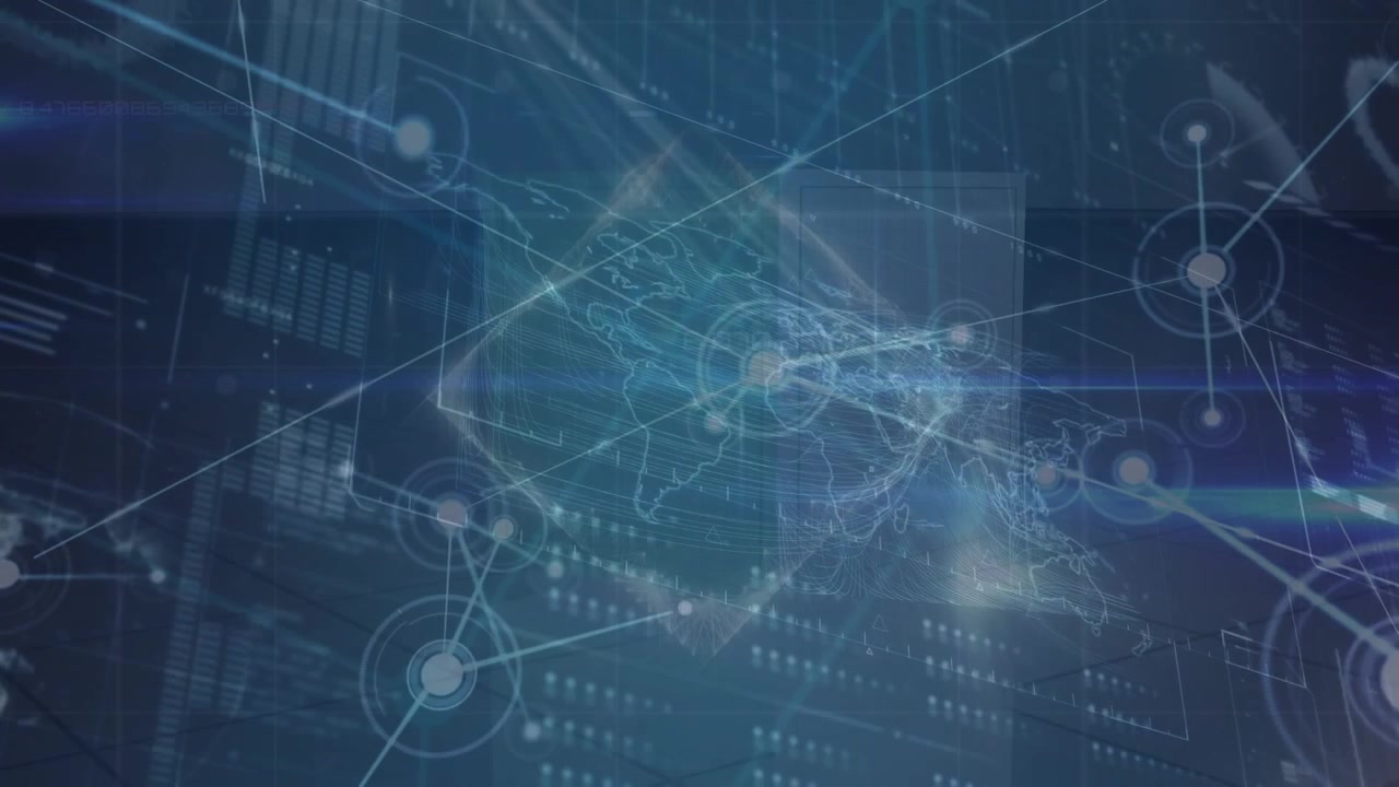 Animation of financial data processing over networks of connections