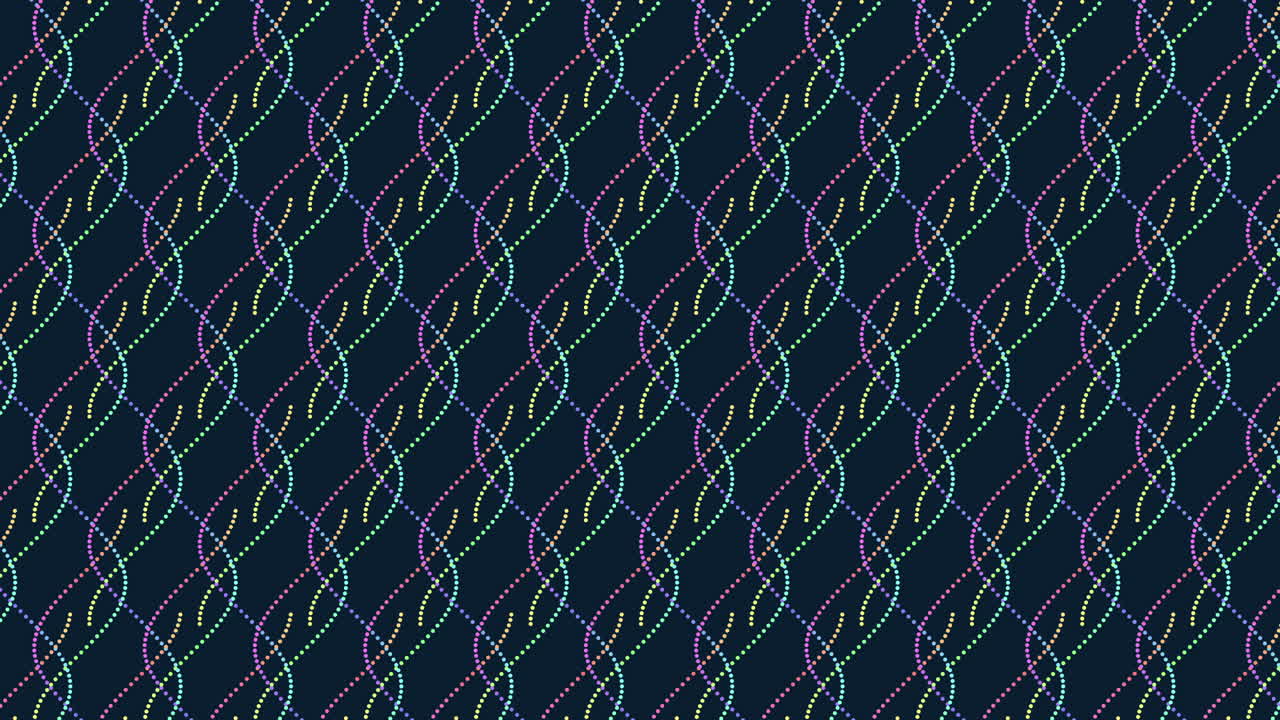 Abstract pattern showcasing wavy and curvy lines in blue, green, and purple on a dark background, creating a vibrant and dynamic visual aesthetic