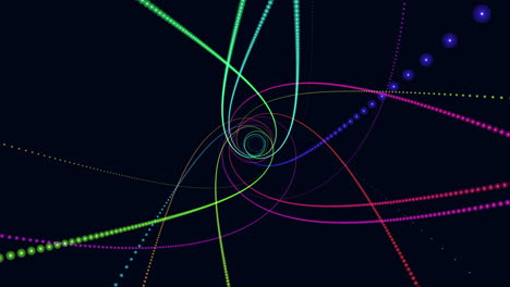 espiral vibrante con líneas radiantes que se mueven en el sentido de las agujas del reloj