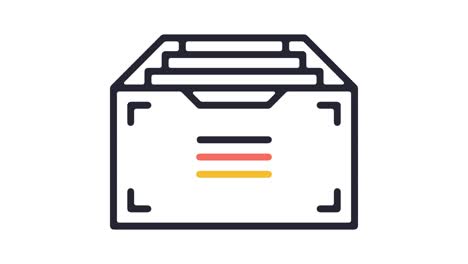 digital archives line icon animation with alpha