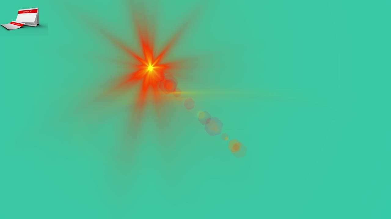 animación de puntos de luz sobre fondo verde