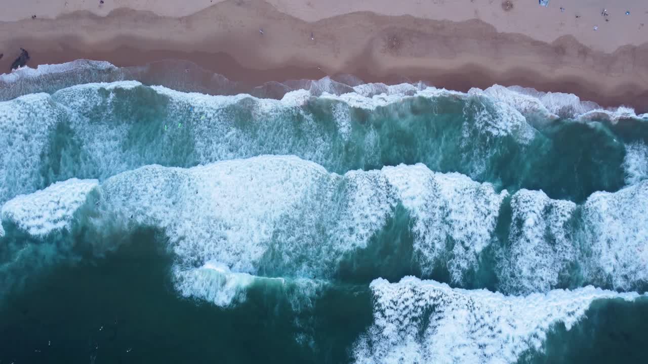 A Top Down View Flying Towards the Coast of Guincho Beach, Portugal