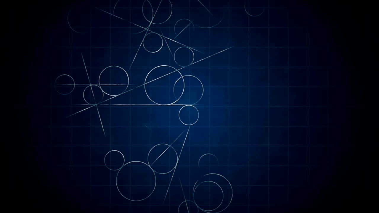 수학에서 과학적 기하학적 패턴을 가진 루프 전환 애니메이션 - 수학과 교육 배경 - 원과 선