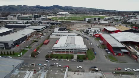 Órbita-Edificio-De-Oficinas-Bajo-Situado-En-La-Zona-Industrial,-Christchurch