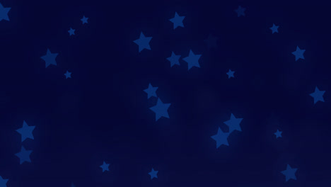 animation of glowing blue stars twinkling and moving in hypnotic motion on dark blue background