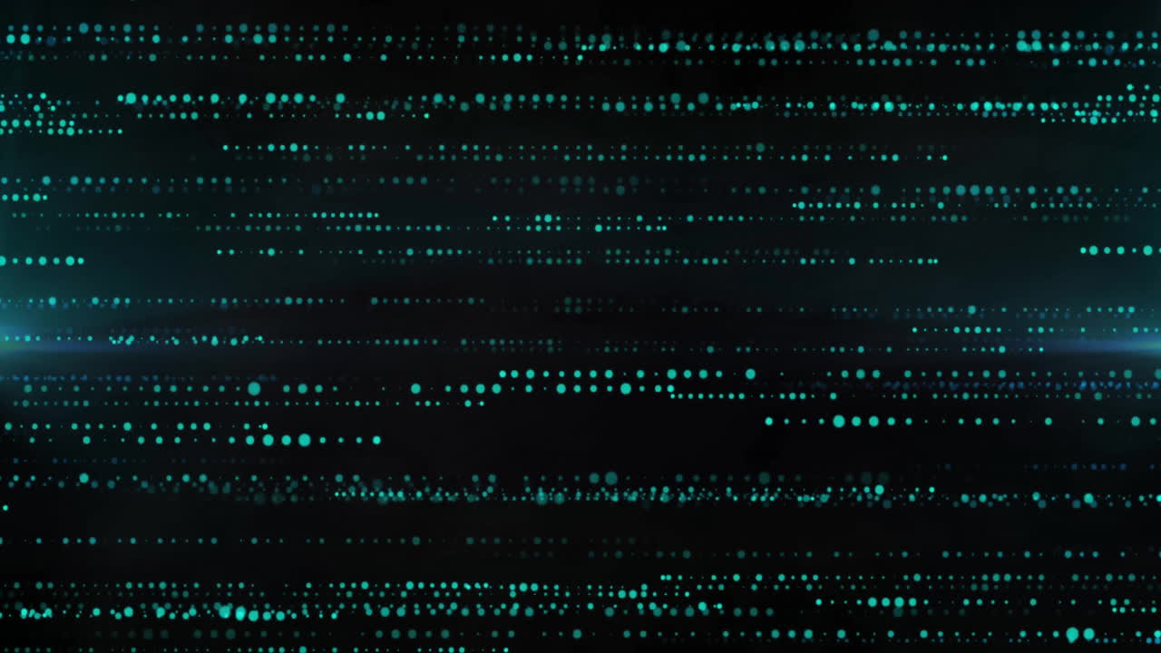 Animation of light and horizontal lines of blue pixels of interference on black background