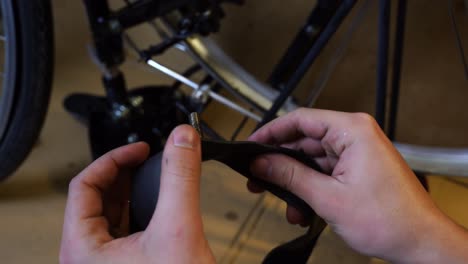Valve of a bicycle tube during repair