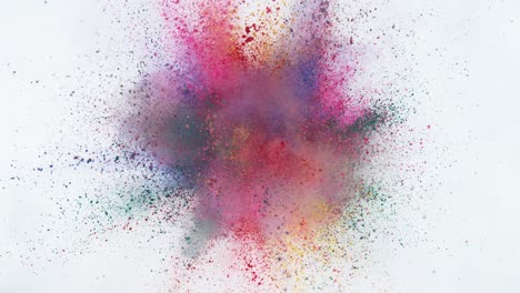 el polvo de colores explota en cámara súper lenta.