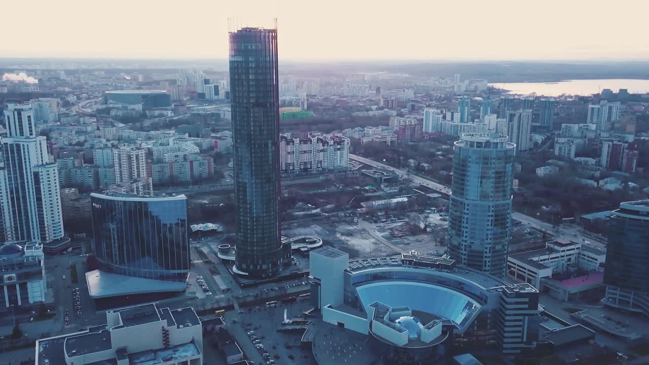 도시 스카이 라인 공중 풍경