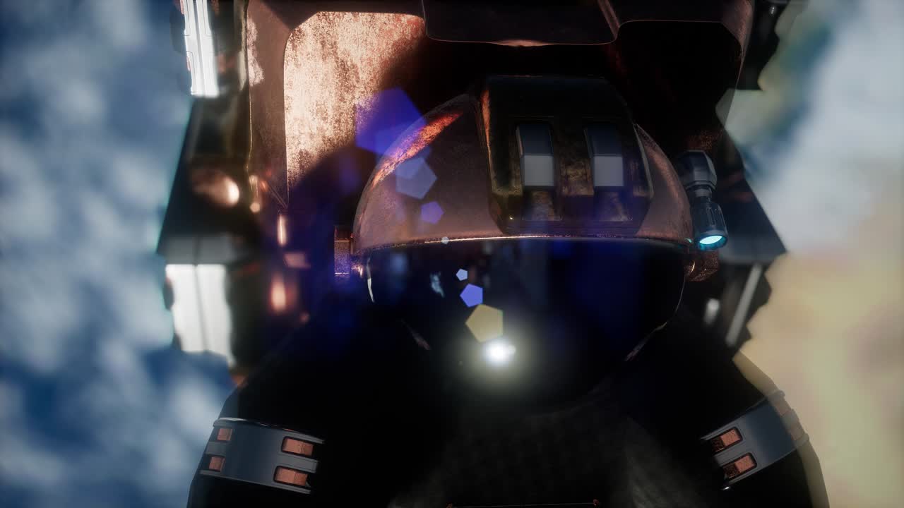 우주 공간의 우주 비행사