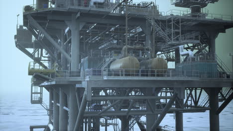 offshore oil platform in cold weather