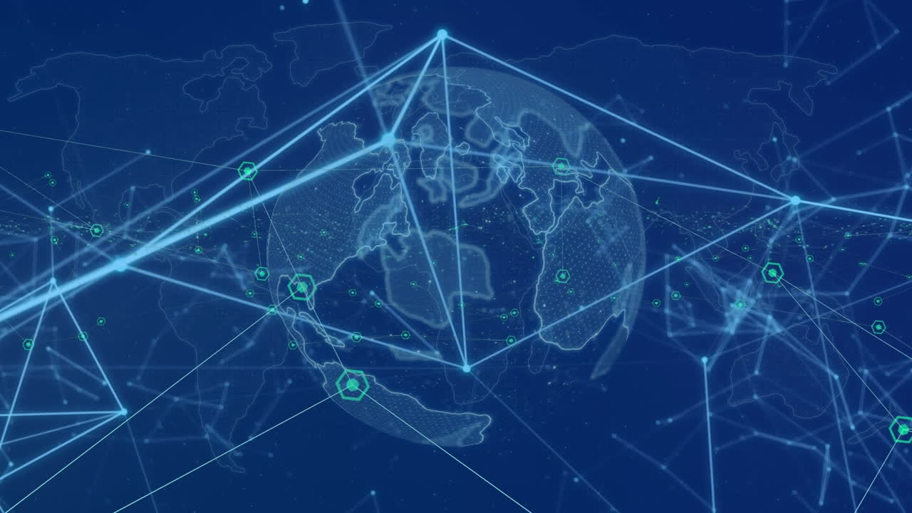 Animation of globe of network of connections