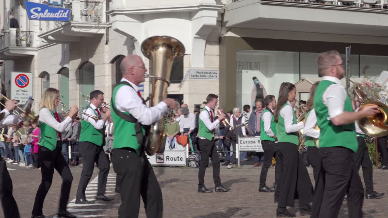 Brass band Dewangen at the annual Grape Festival, Meran - Merano, South Tyrol, Italy (part 3 of 3)