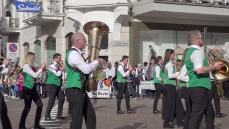brass band dewangen at the annual grape festival, meran - merano, south tyrol, italy (part 3 of 3)
