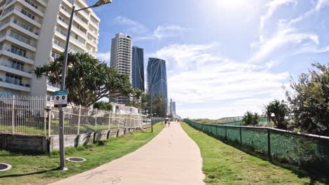 a sunny day on a coastal pathway