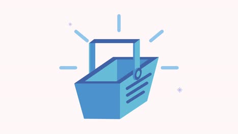 shopping basket isometric commercial animation