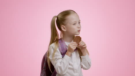 girl eating chocolate
