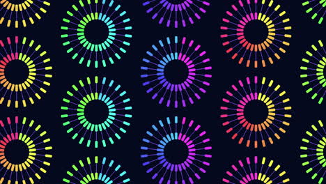 patrón de círculo arco iris en fondo negro elemento de diseño versátil para sitios web y proyectos