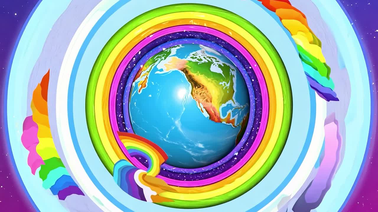 다채로운 무지개 지구