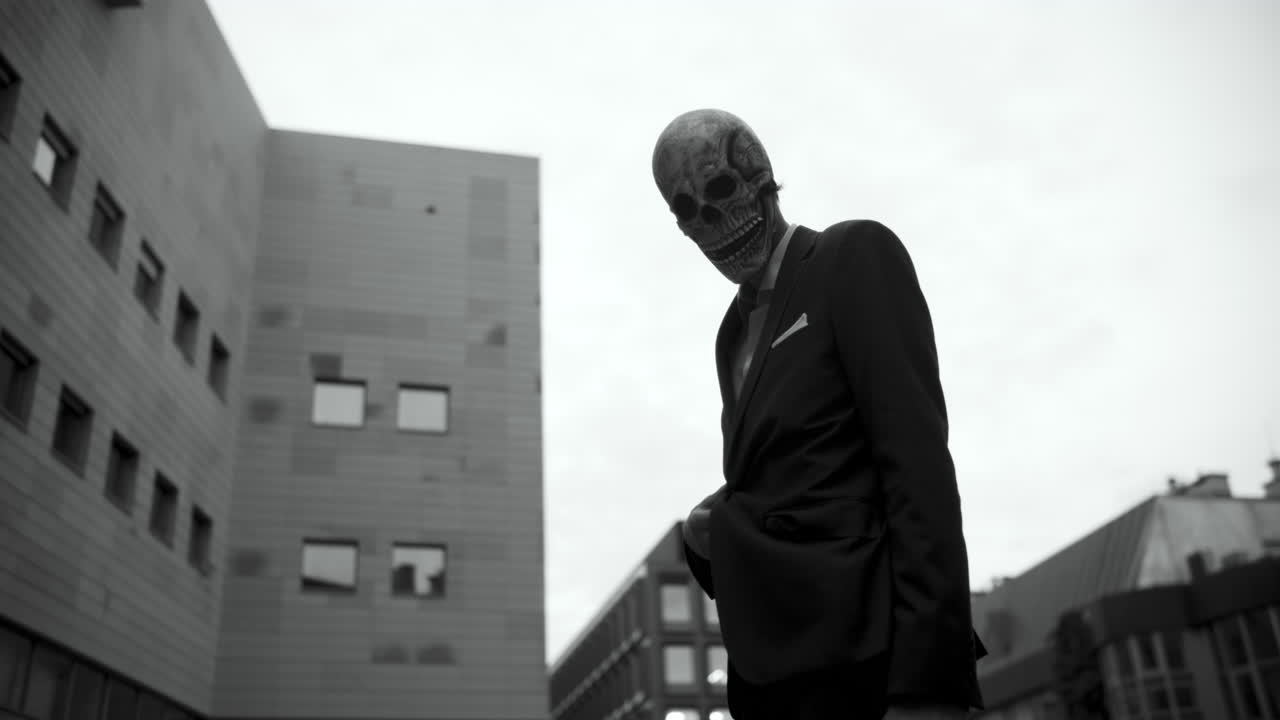 Mysterious Man in Skull Mask