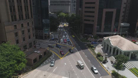 singapore cityscape with traffic and buildings