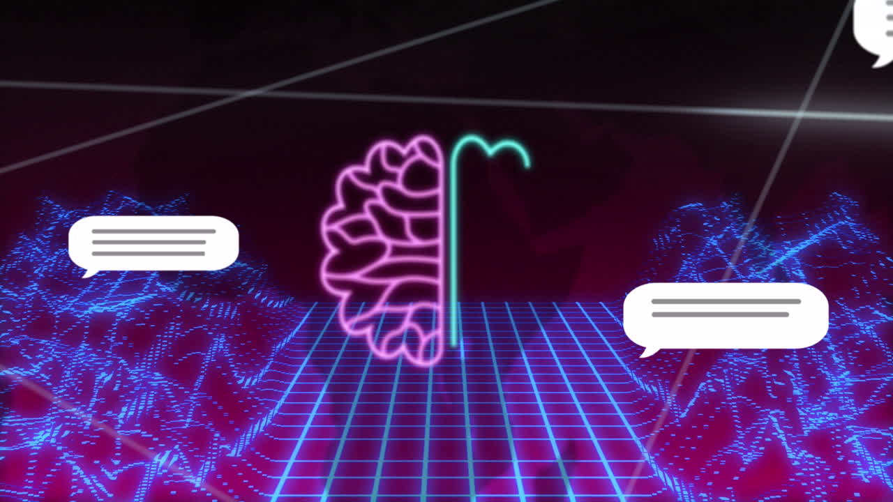 Animation of artificial intelligence text and data processing