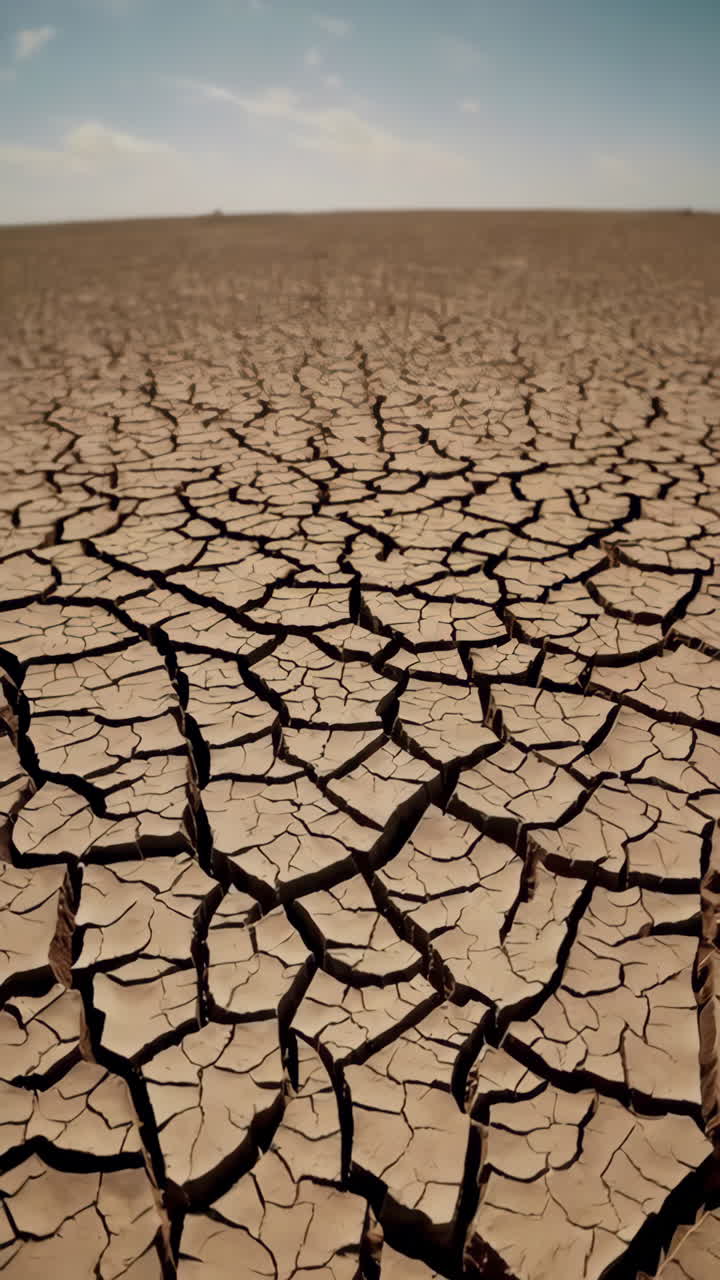 Dried, Cracked Earth Under a Bright Sun