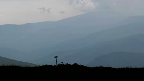 rain falling on a mountain path background