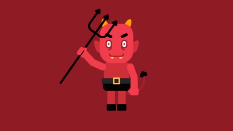 daemon cartoon character. congratulations on halloween