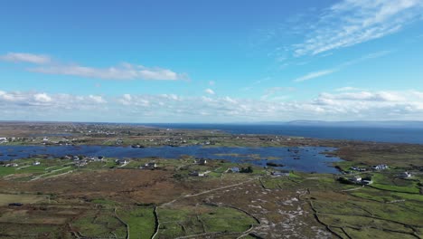 Vista-De-Las-Tierras-De-Cultivo-Y-La-Exuberante-Vegetación-En-Banraghbaun-South,-Galway