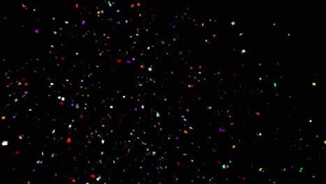 colorful confetti on black background