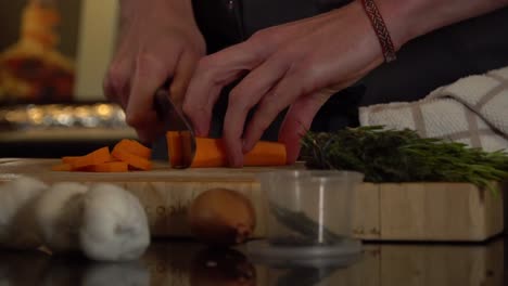 precision in cuisine: chef's art of dicing carrots