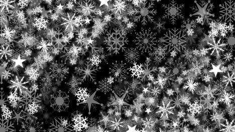 animación de nieve cayendo sobre un fondo negro en navidad