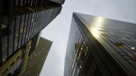 modern skyscrapers rise above in a city during overcast skies