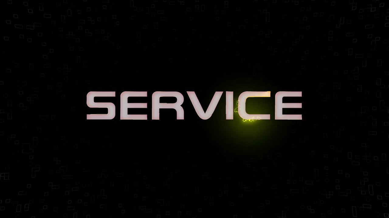 Electrified flashing SERVICE animated graphic in white yellow and black