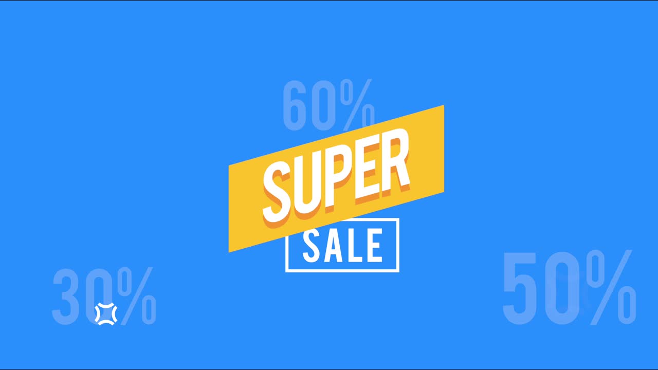 animación de promoción de la oferta de súper venta