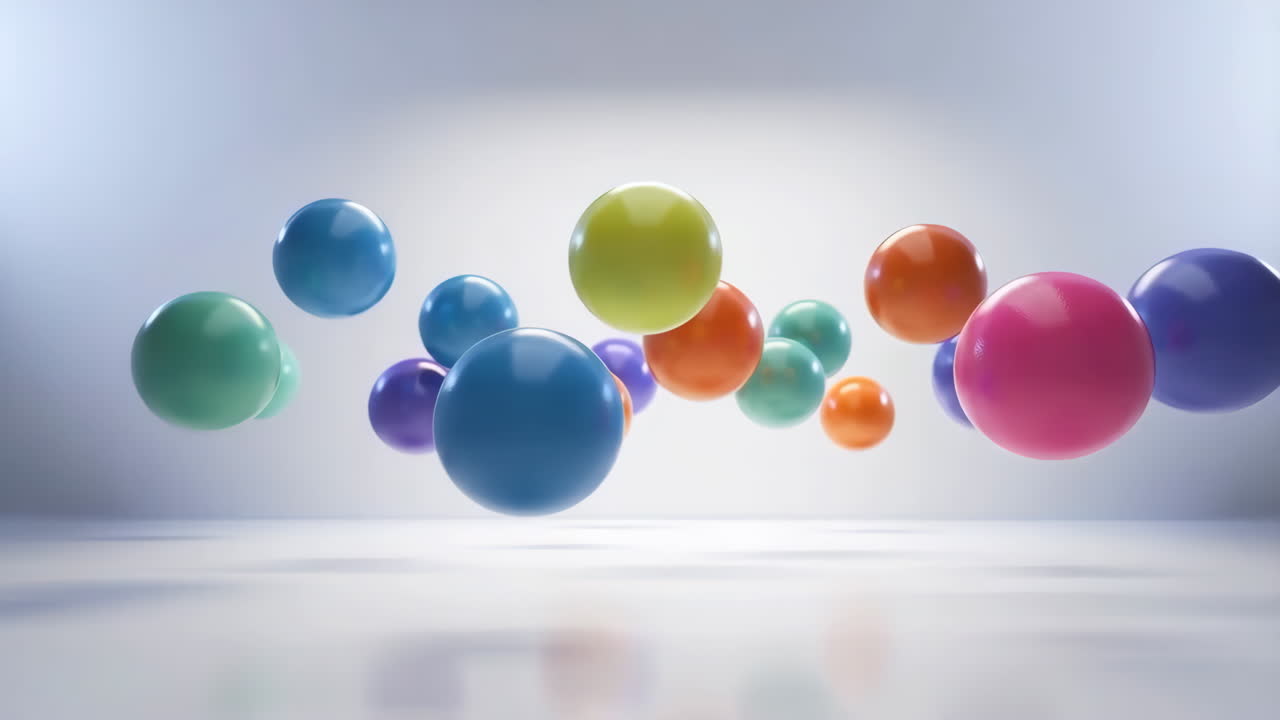 Colorful Floating Spheres Abstract Background