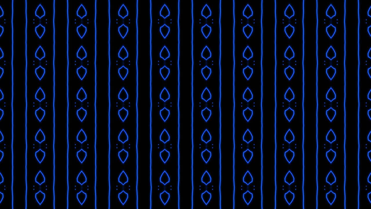 Abstract blue geometric seamless pattern background. Abstract Stripes Kaleidoscope Loop. Fast Psychedelic Colorful Kaleidoscope VJ background. Disco Abstract Motion Background. Kaleidoscope effect