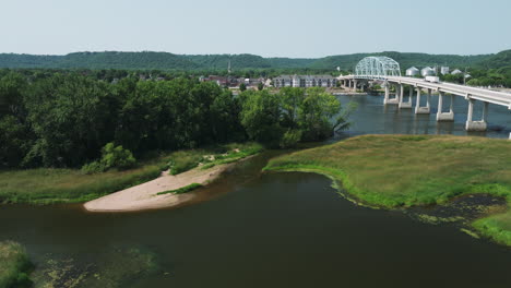 wabasha-nelson bridge seen from nelson-trevino bottoms state natural area in usa