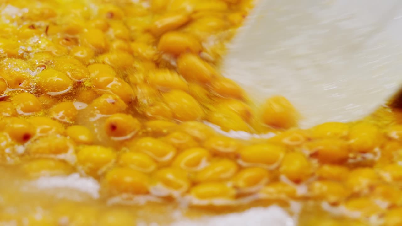 해바라기 건강한 베리 차 음료, 유리 항아리 및 잎을 가진 가지에 얼어붙은 익은 베리 어두운 나무 농촌 배경에  뷰, 피부, 심장, 혈관 및 면역 체계에 훌륭합니다.