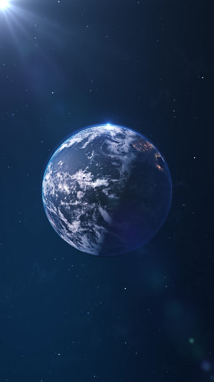 Planeta Ziemia widziana z kosmosu z tłem gwiazd, realistyczna planeta Ziemia, widok z przestrzeni kosmicznej