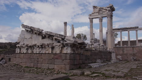 the ancient ruins of the temple of trajan in pergamum